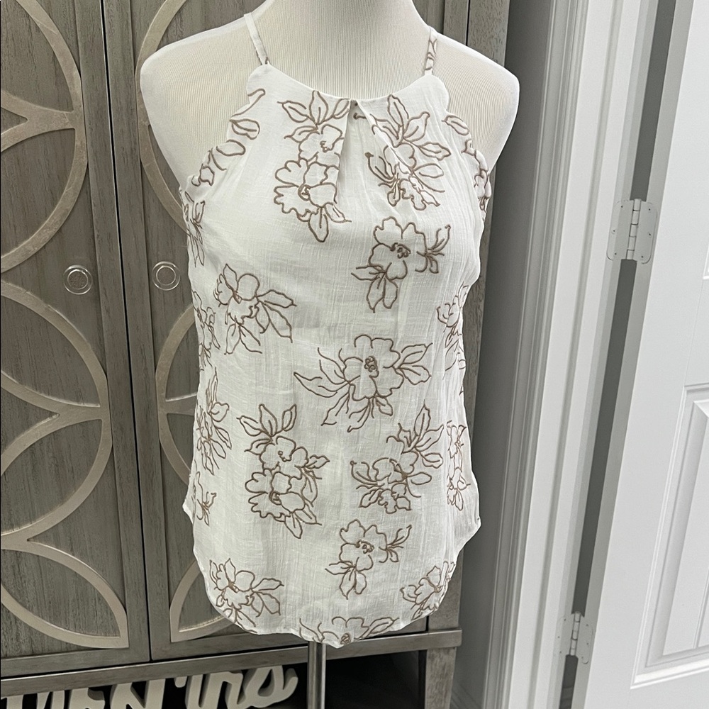 BCX Floral Camisole - White and Brown
